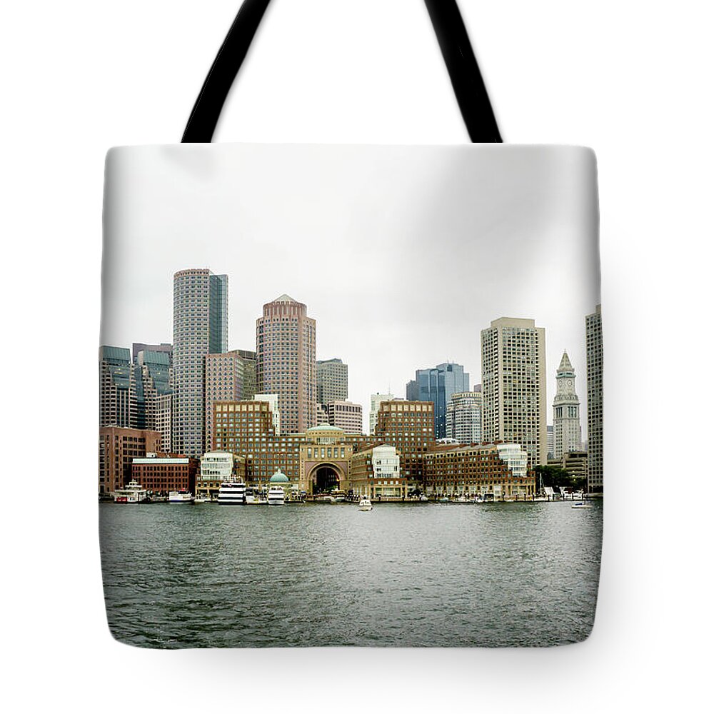 Boston Tote Bag featuring the photograph Harbor View #1 by Greg Fortier