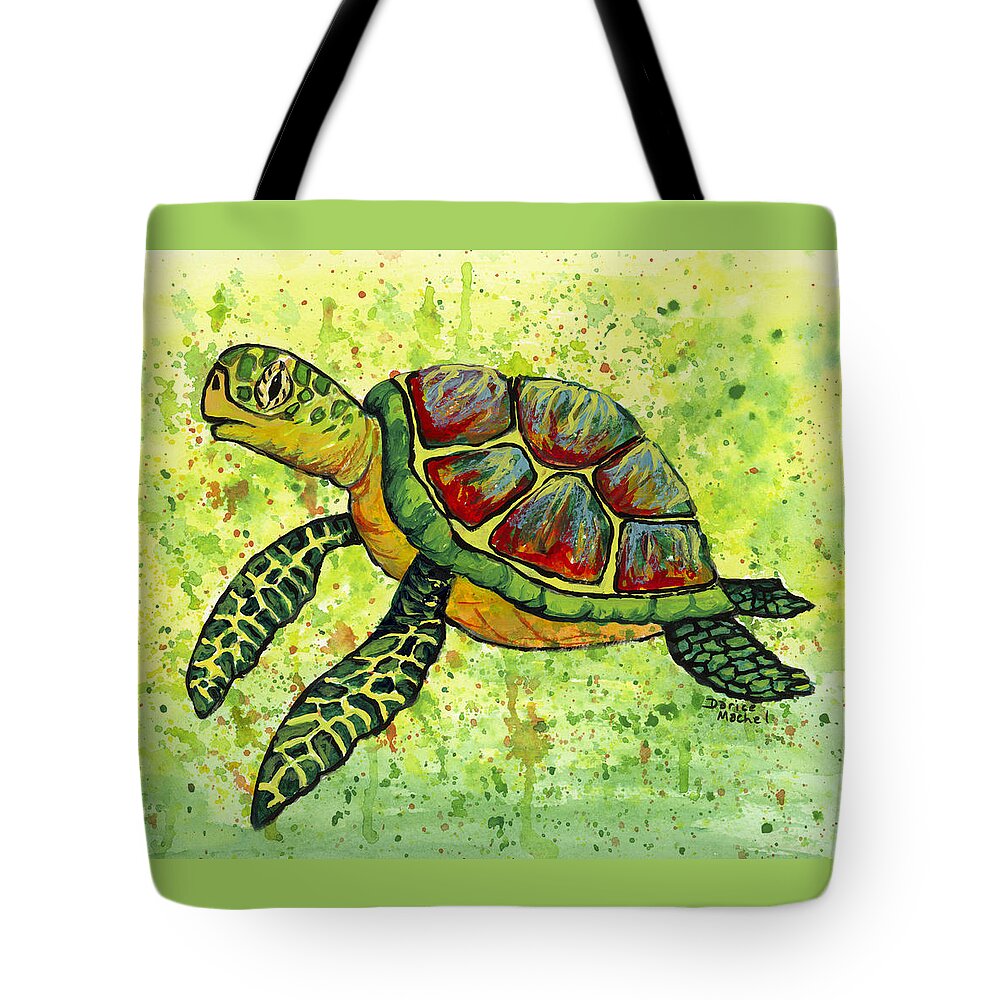 Animal Tote Bag featuring the painting Hawaiian Sea Turtle 3 by Darice Machel McGuire