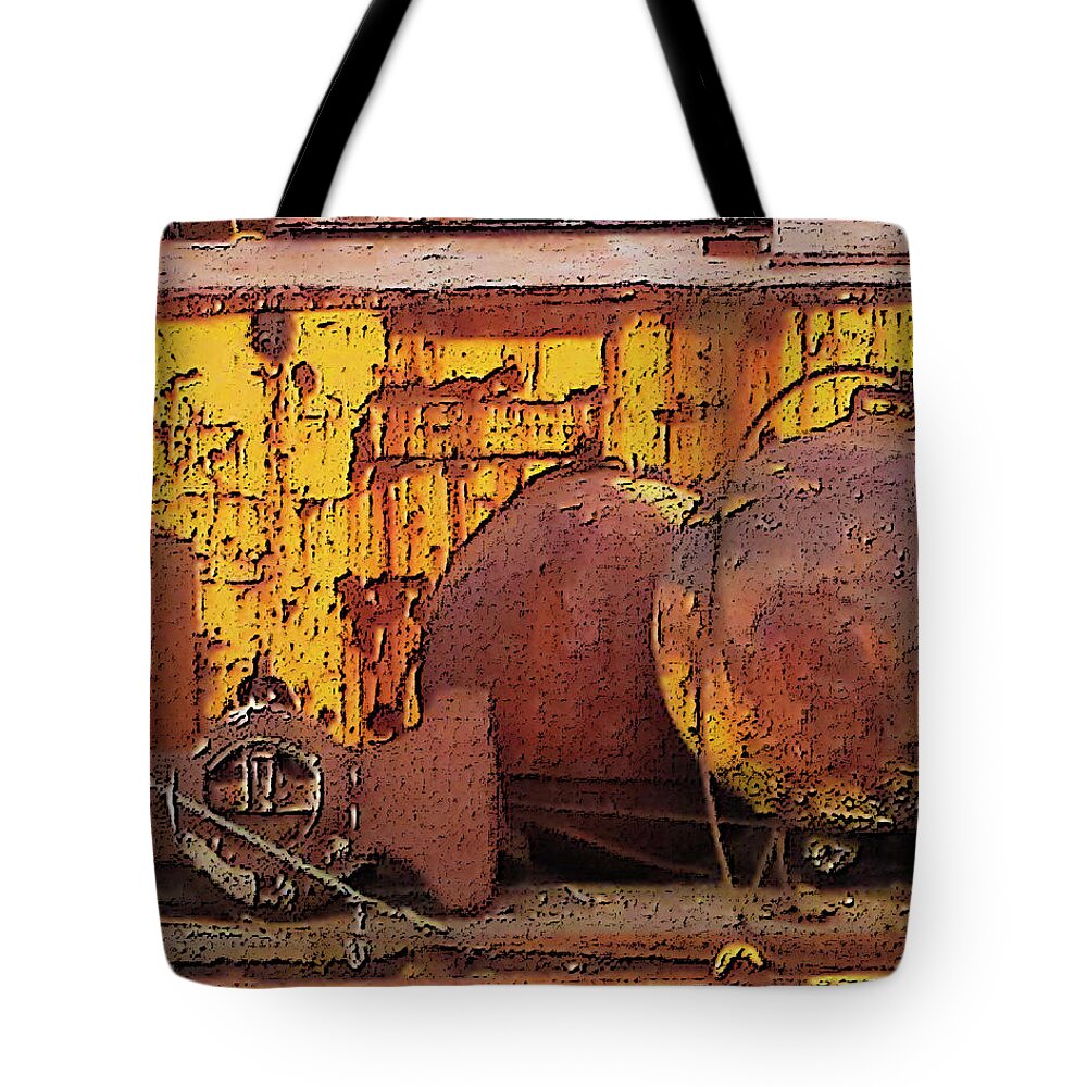 Rust Tote Bag featuring the photograph Heavy Metal #1 by Jessica Levant