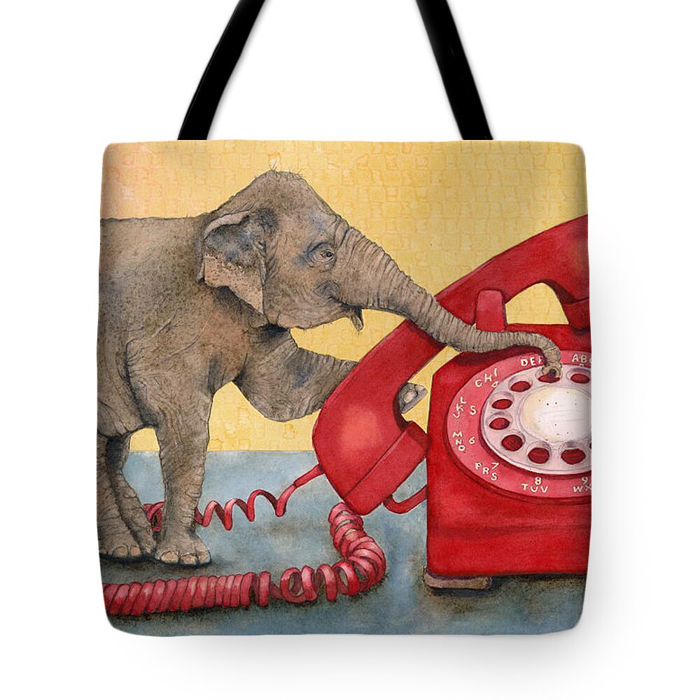 Elephant Tote Bag featuring the painting Trunk Call by Marie Stone-van Vuuren