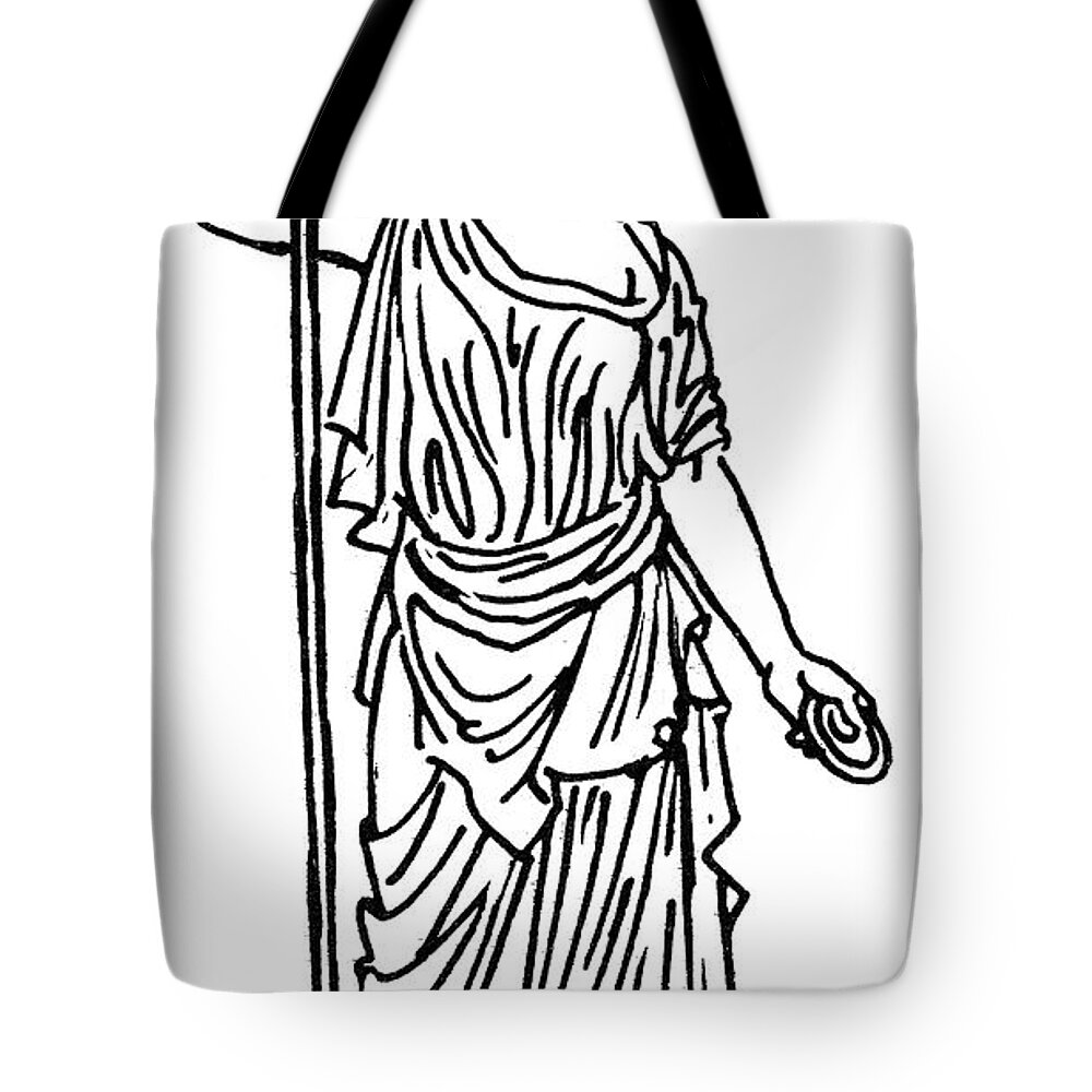 Ancient Tote Bag featuring the drawing Hera / Juno #1 by Granger