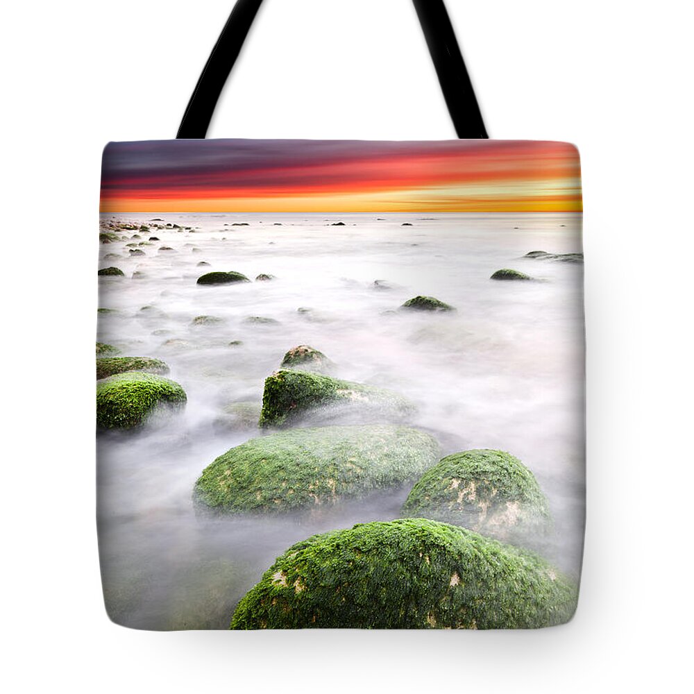 Beach Tote Bag featuring the photograph High tide #1 by Jorge Maia