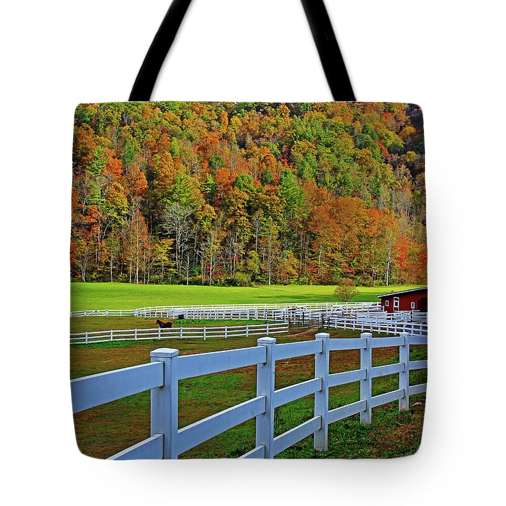 Horse Tote Bag featuring the photograph Horse Farm by Richard Krebs