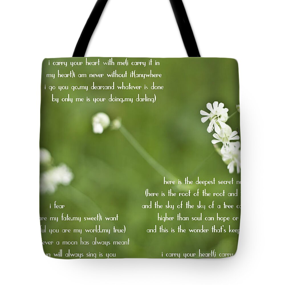I Carry Your Heart Tote Bag featuring the photograph I Carry Your Heart by Georgia Clare
