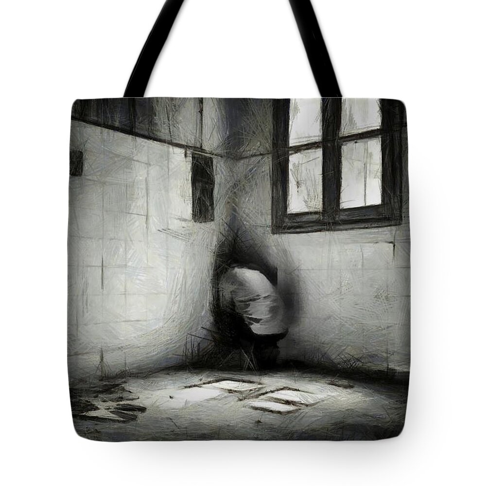 Man Tote Bag featuring the digital art In the corner #1 by Gun Legler