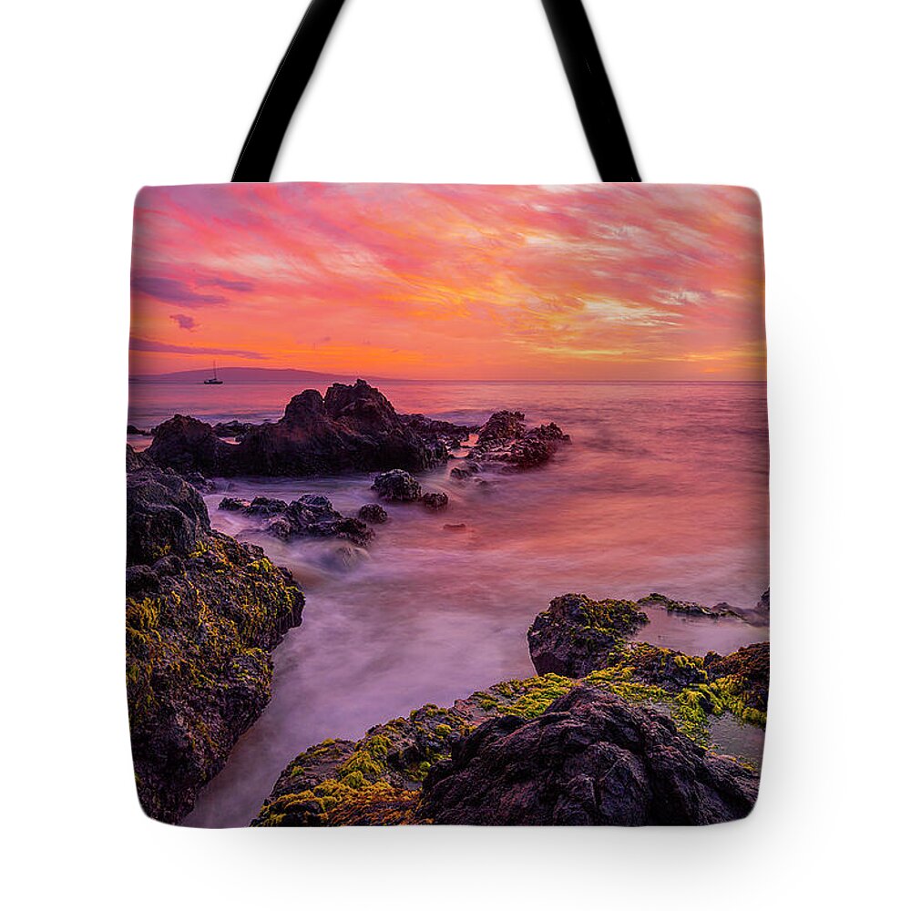 Maui Hawaii Sunset Clouds Ocean Seascape Kihei Tote Bag featuring the photograph Infinity #1 by James Roemmling