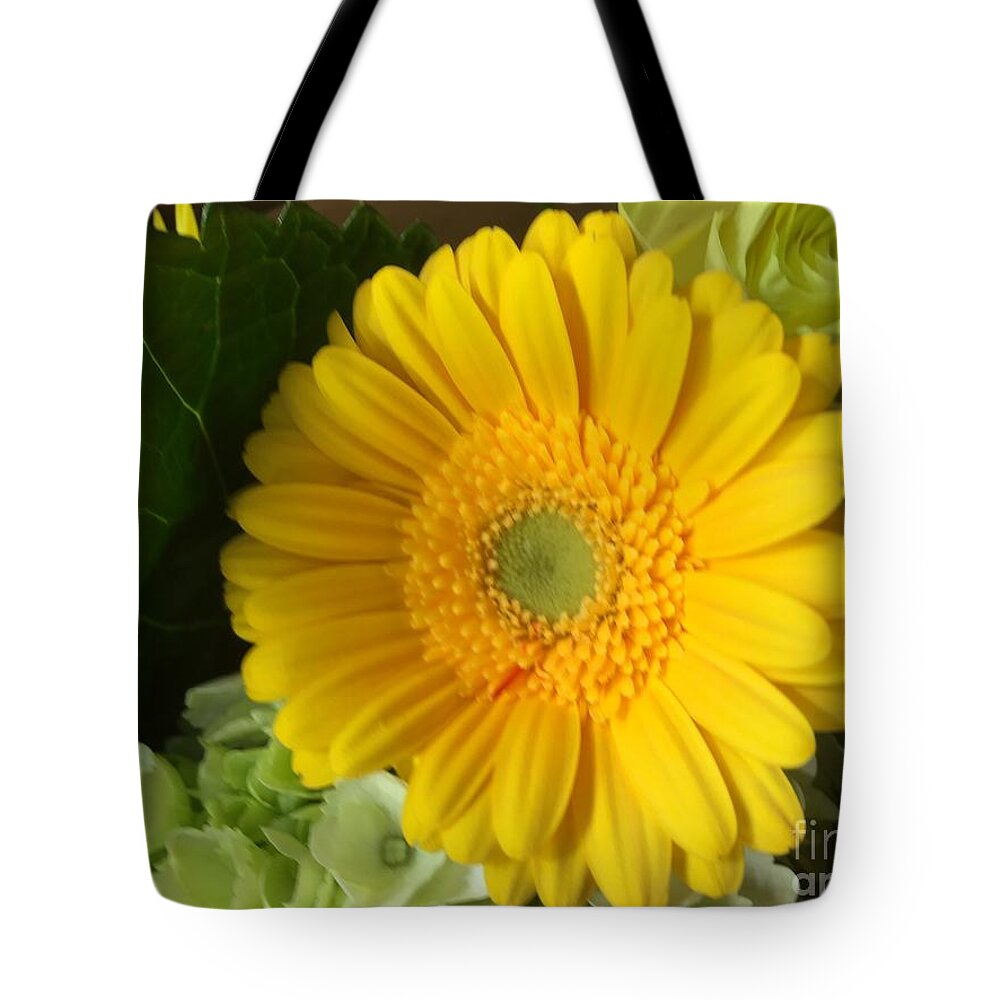 Gerbera Tote Bag featuring the photograph Innocence #1 by Nona Kumah