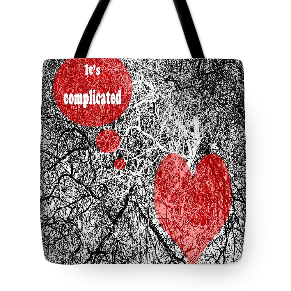 Heart Tote Bag featuring the digital art Its Complicated #1 by Lizi Beard-Ward