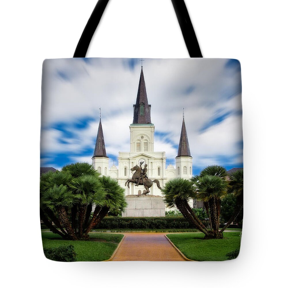 Nola Tote Bag featuring the photograph Jackson Square New Orleans #1 by Jarrod Erbe