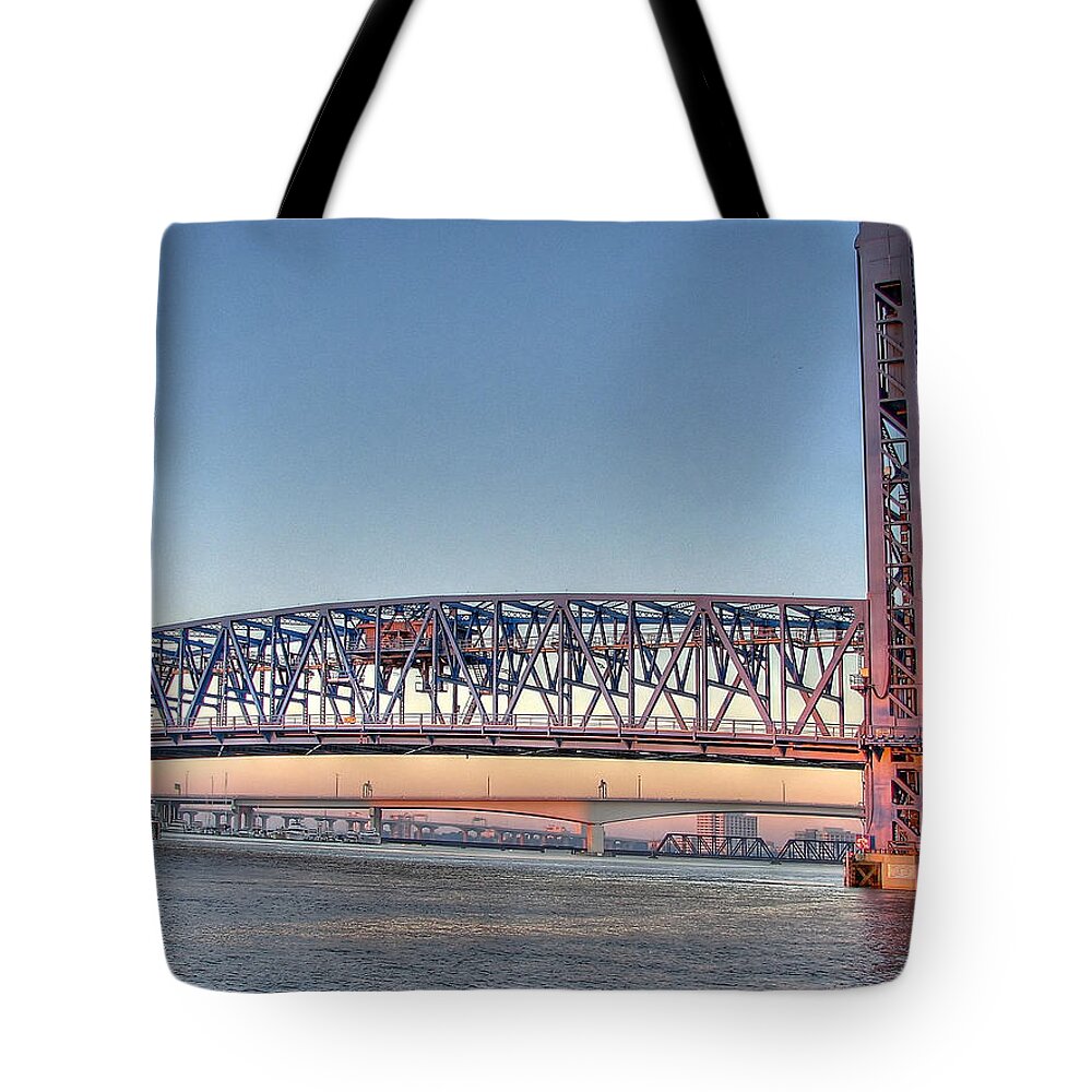  Tote Bag featuring the photograph Jacksonville's Blue Bridge #1 by Farol Tomson