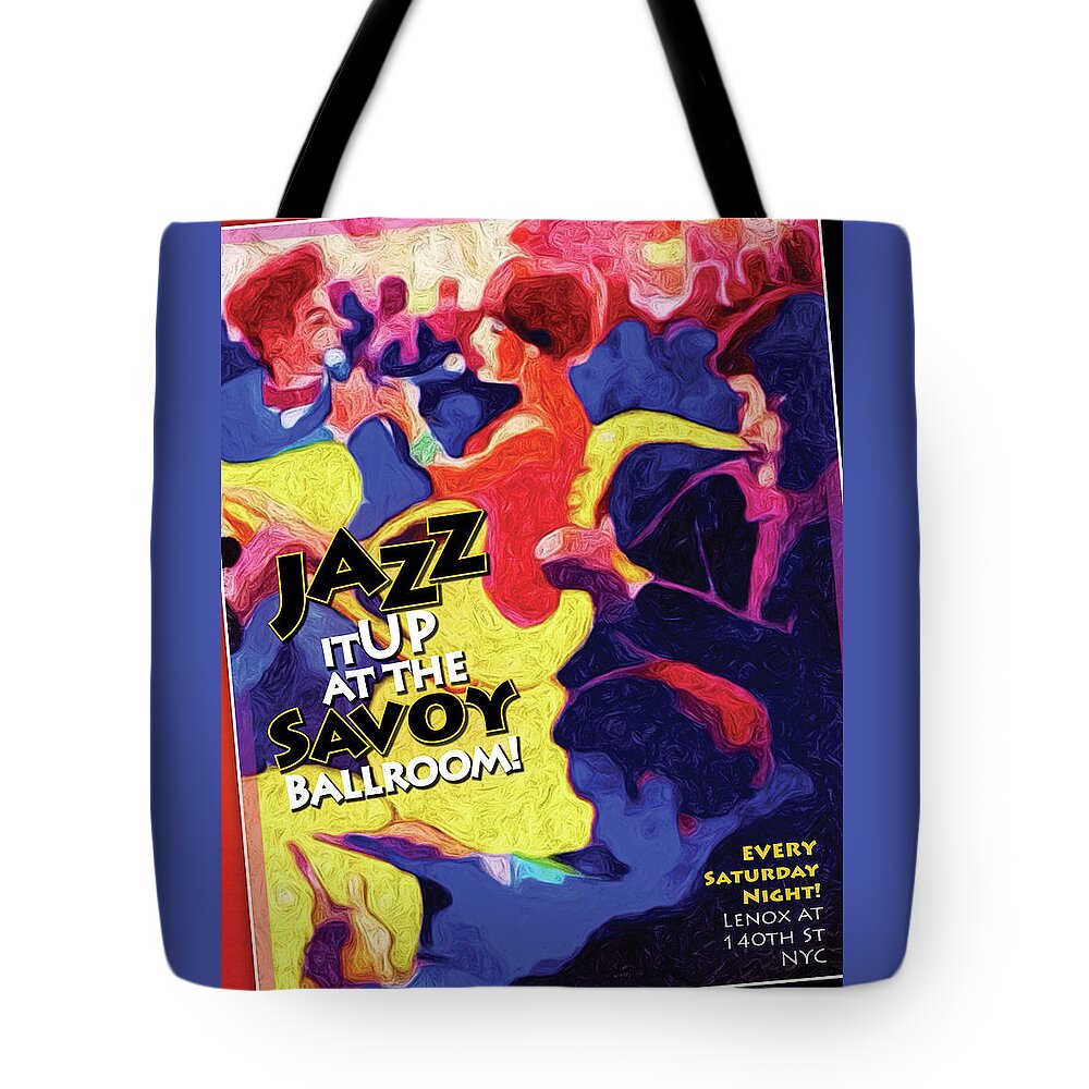 Jazz Tote Bag featuring the digital art Jazz It Up #1 by Ted Azriel