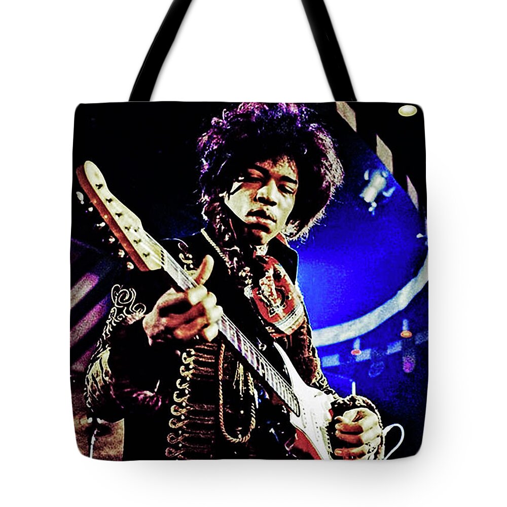 Jimi Hendrix Tote Bag featuring the photograph Jimi Hendrix #3 by Doc Braham