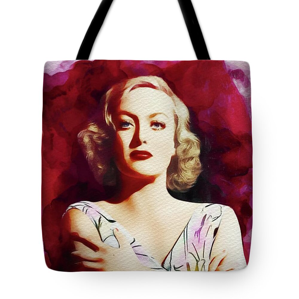 Joan Tote Bag featuring the painting Joan Crawford, Hollywood Legend #1 by Esoterica Art Agency