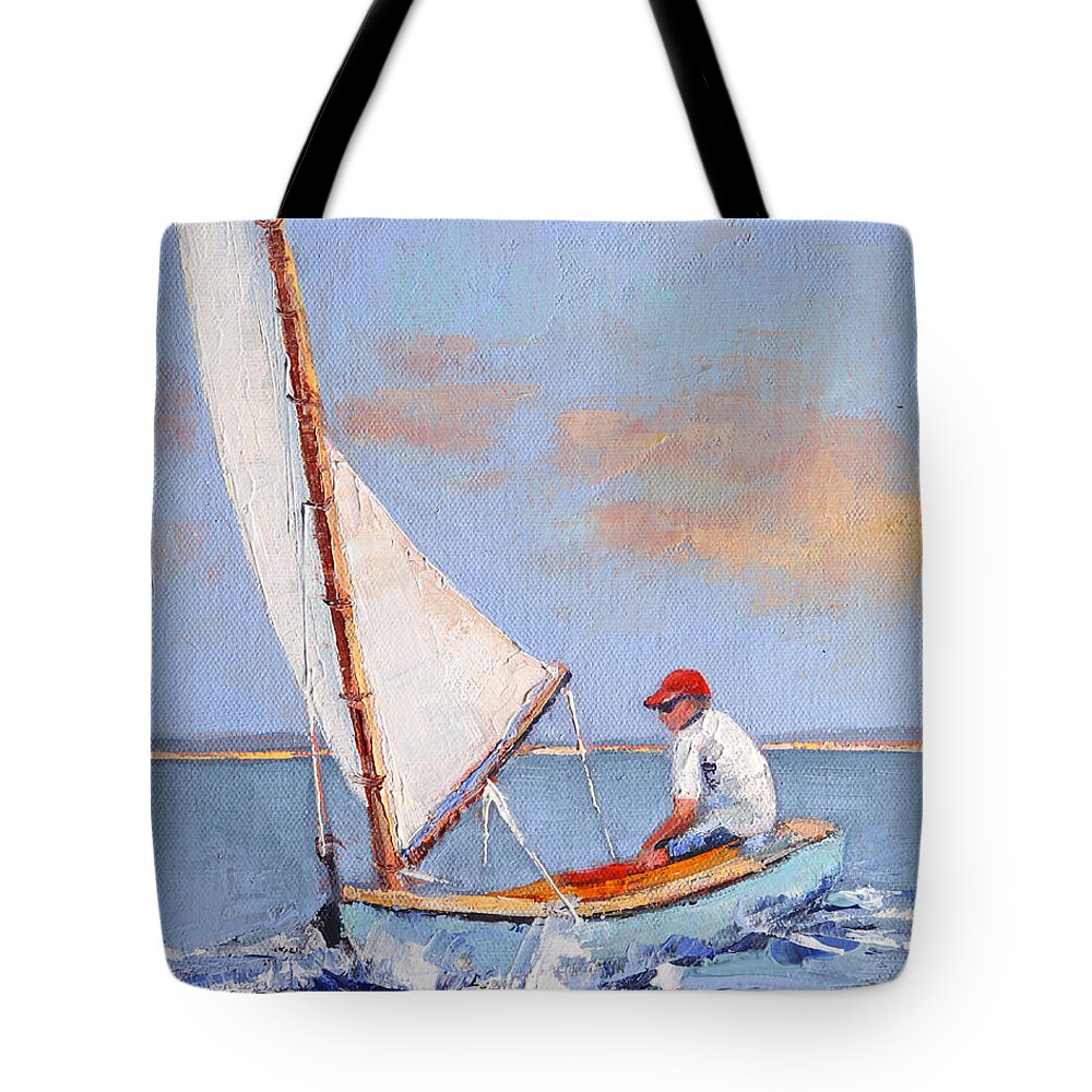 Sky Tote Bag featuring the painting Just Play #2 by Trina Teele