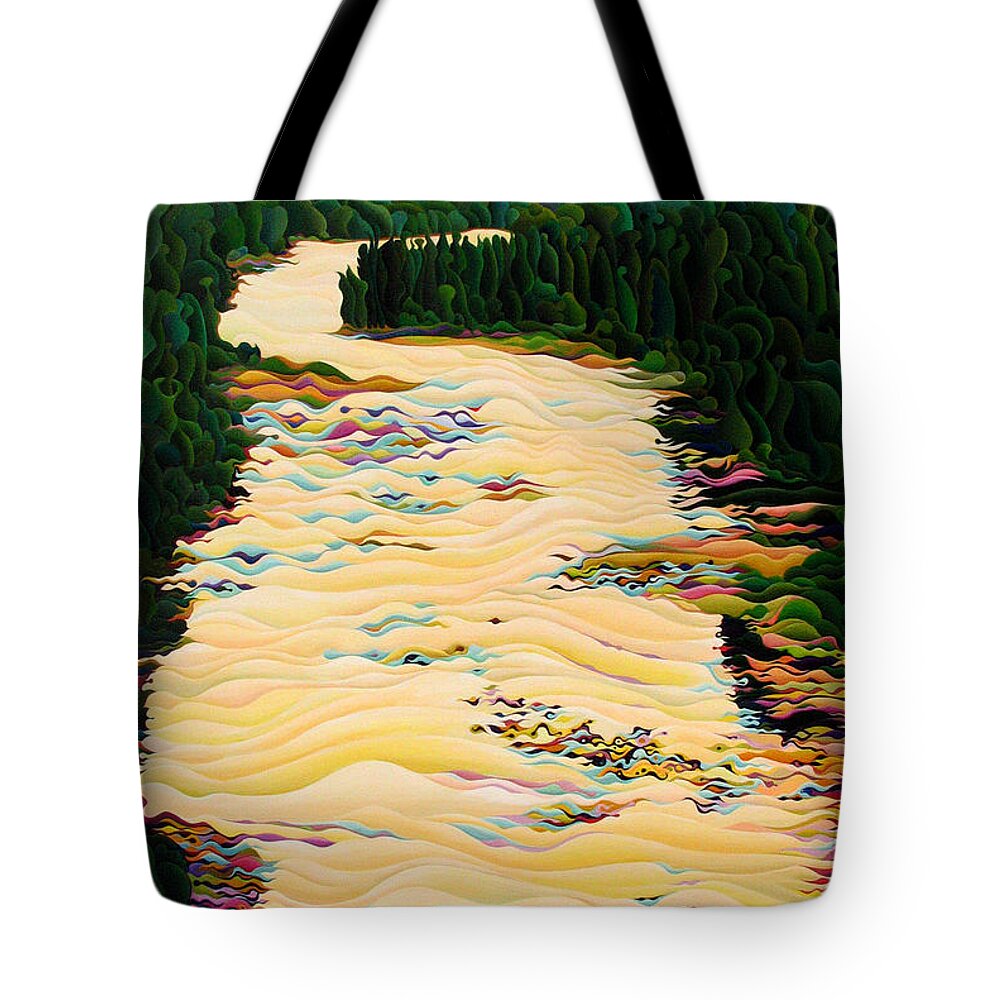 Kakabeca Tote Bag featuring the painting Kakabeca River Dance by Amy Ferrari