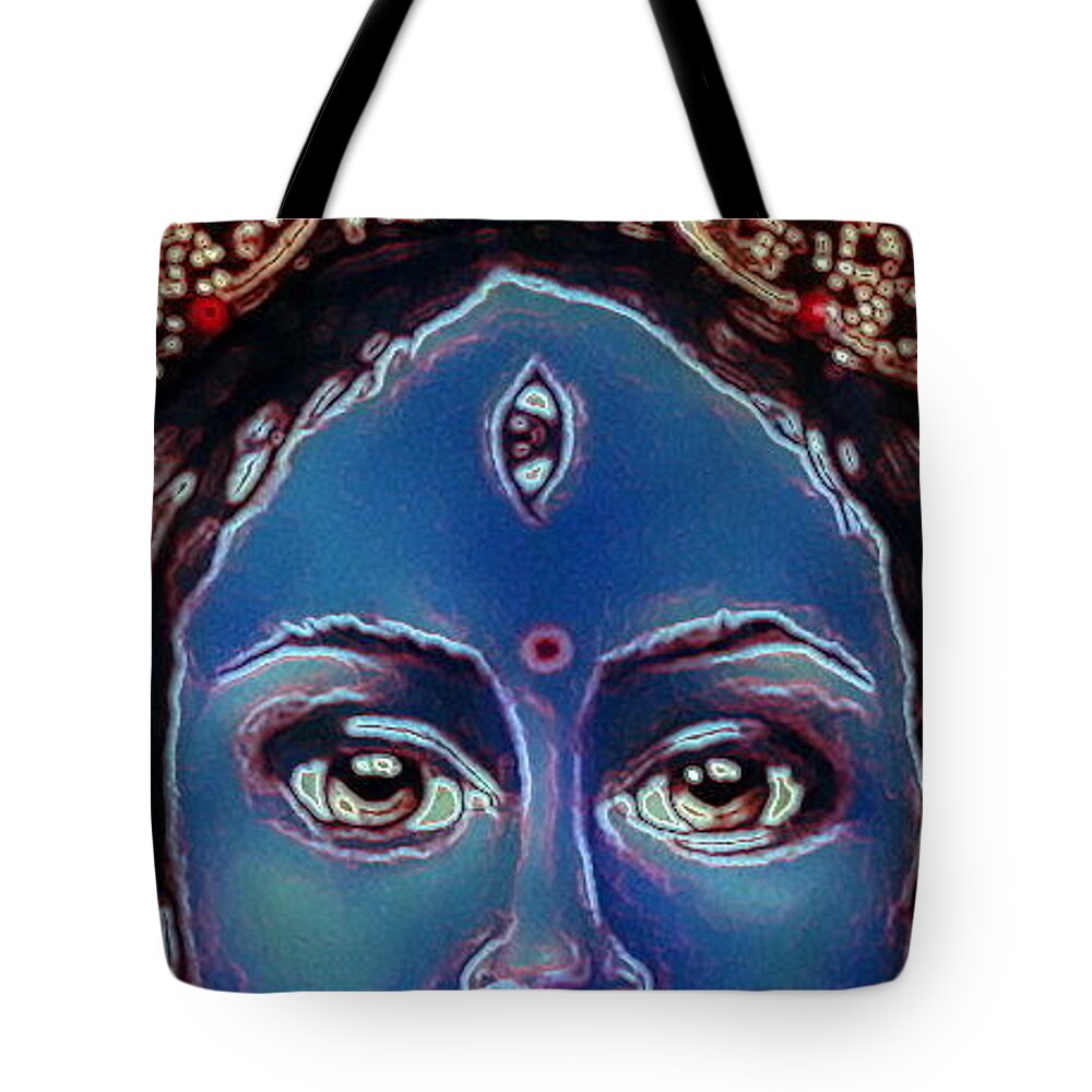 Kali Tote Bag featuring the painting Kali - Hindu Goddess #1 by Carmen Cordova