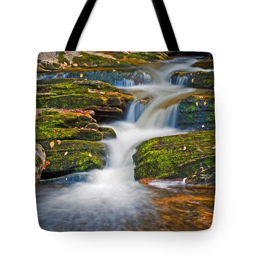 Waterfall Tote Bag featuring the photograph Kent Falls #1 by David Freuthal