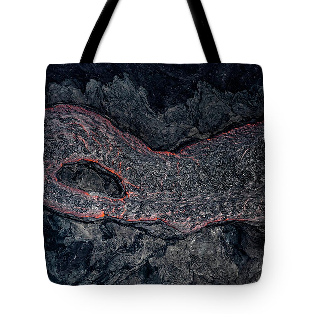 Lava Tote Bag featuring the photograph Lava River Texture #1 by Christopher Johnson