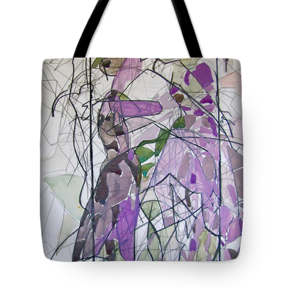 Lavender Tote Bag featuring the painting Lavender Ladies #1 by Carole Johnson