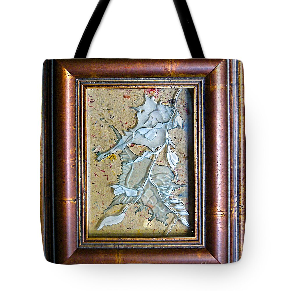 Red Tote Bag featuring the glass art Remnants of the Sea by Alone Larsen
