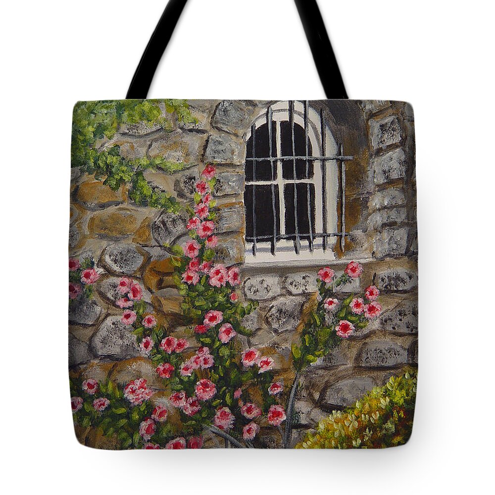 Window Tote Bag featuring the painting Les Arcs Sur Argens #1 by Quwatha Valentine