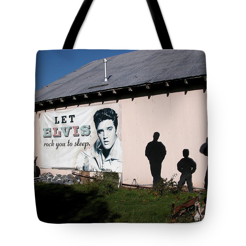 Elvis Tote Bag featuring the photograph Let Elvis by Jim Goodman