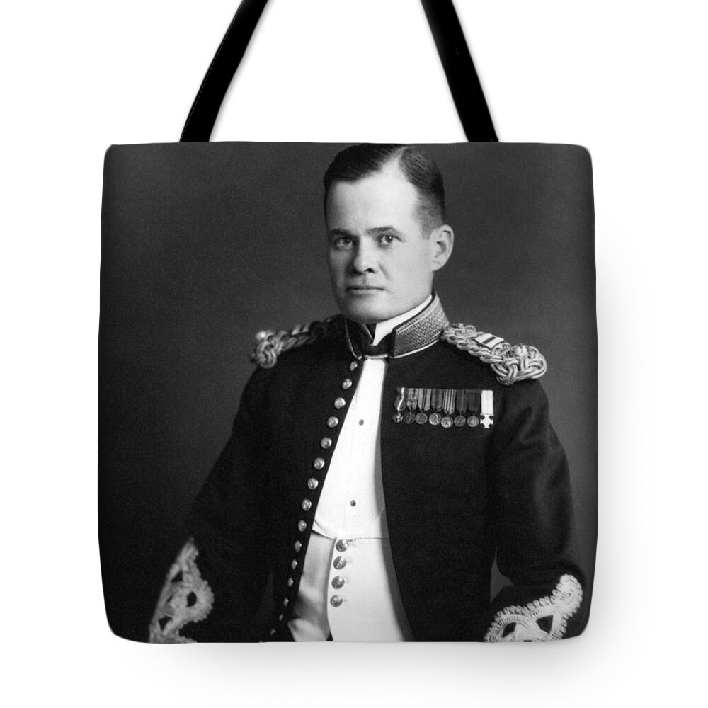 Marine Corps Tote Bag featuring the photograph Lewis Chesty Puller - Two by War Is Hell Store