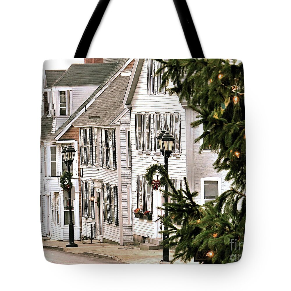 First Street Tote Bag featuring the photograph Leyden Street by Janice Drew