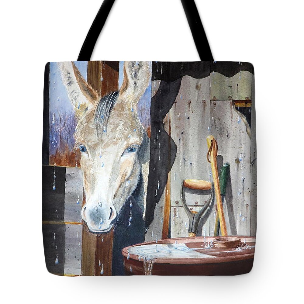 Donkey Tote Bag featuring the painting Lightnin' #2 by Joseph Burger