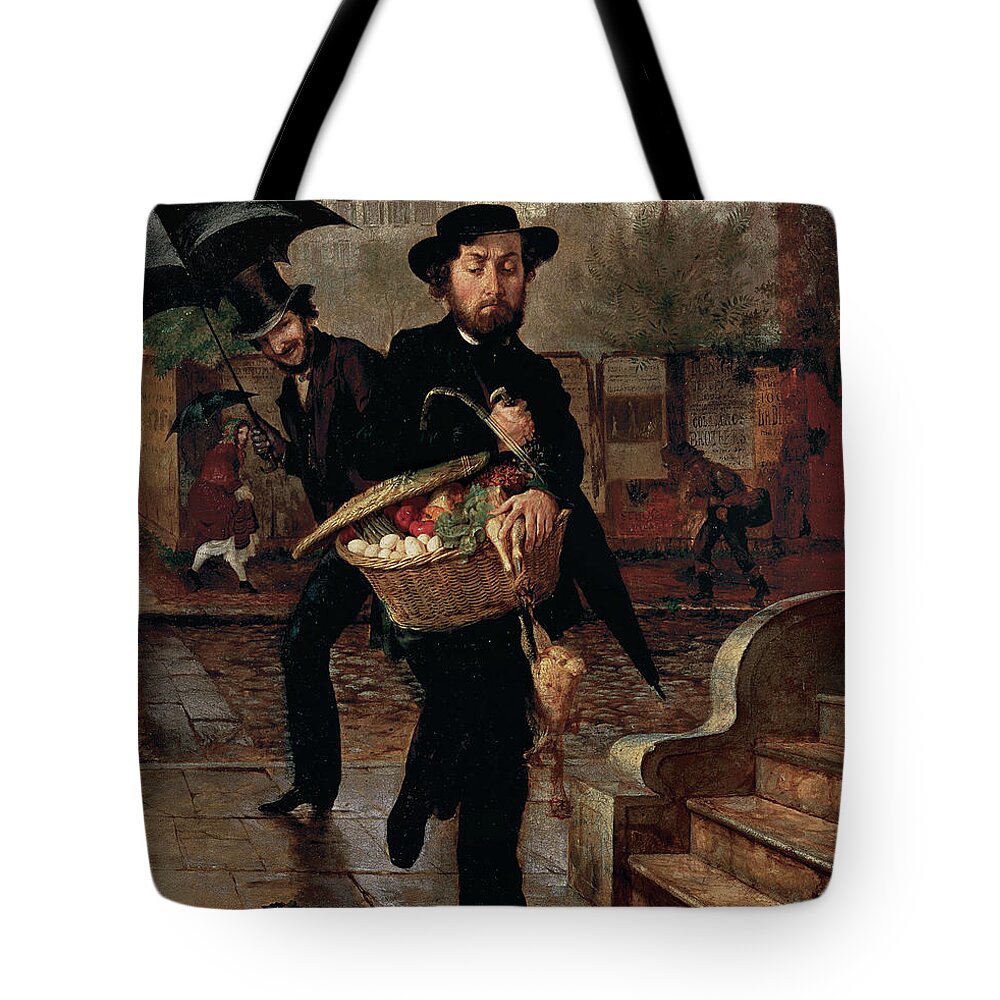 Young Husband Tote Bag featuring the painting Lilly Martin Spencer by MotionAge Designs