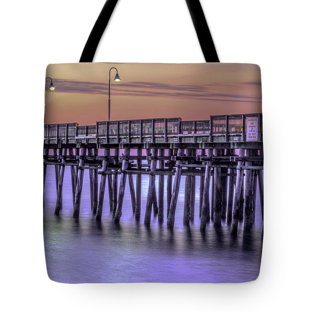 Virginia Tote Bag featuring the photograph Little Island Pier by Pete Federico