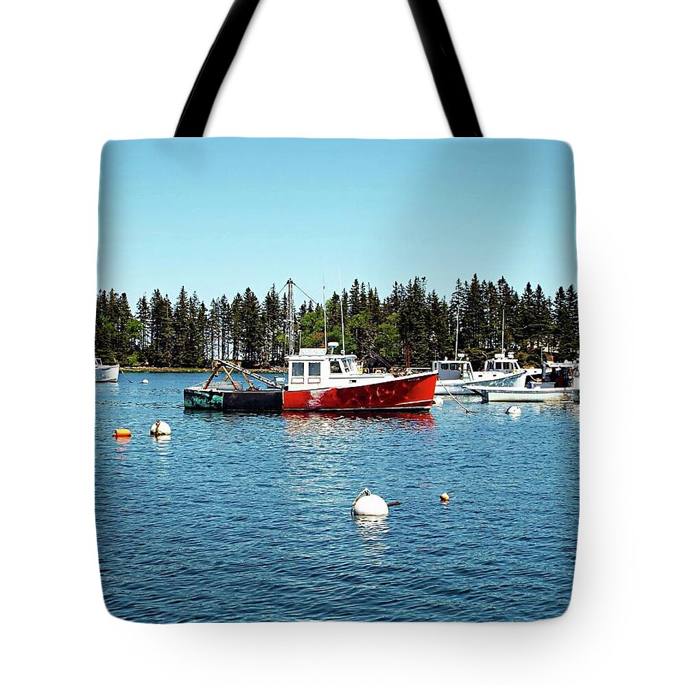 United States Tote Bag featuring the digital art Lobster By Night - Sleep By Day, Camden, Maine #1 by Joseph Hendrix