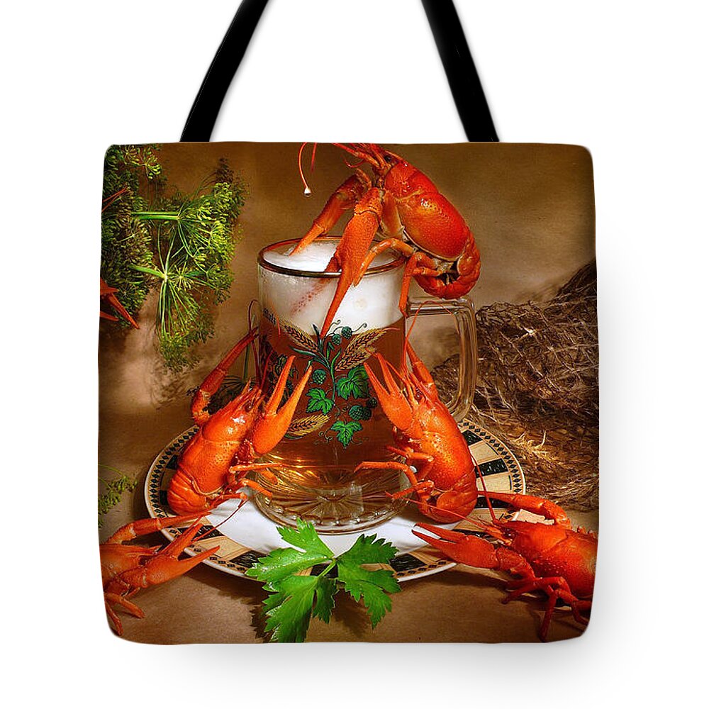 Lobster Tote Bag featuring the digital art Lobster #1 by Super Lovely