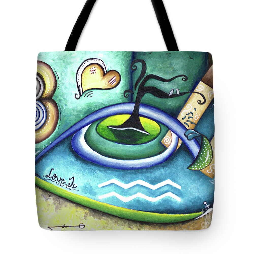 Love Tote Bag featuring the painting Love and Symbols Right by Shelly Tschupp