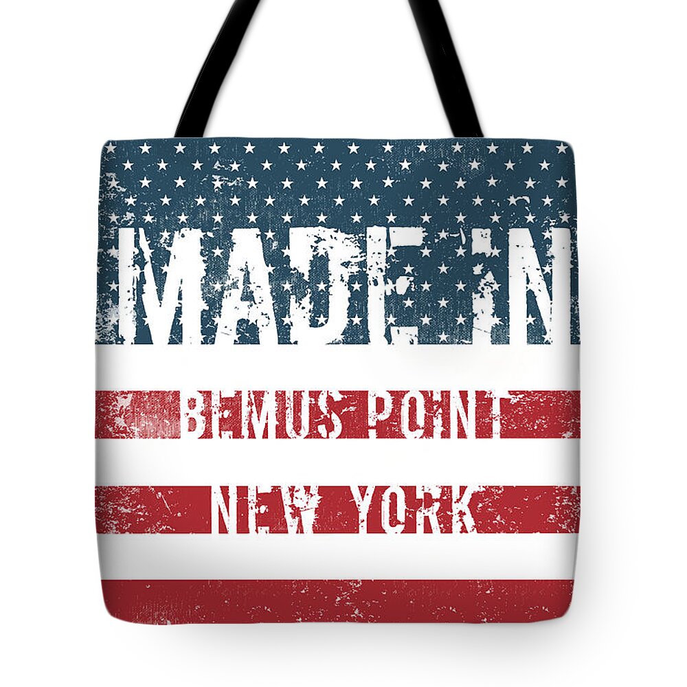 Bemus Point Tote Bag featuring the digital art Made in Bemus Point, New York #1 by Tinto Designs