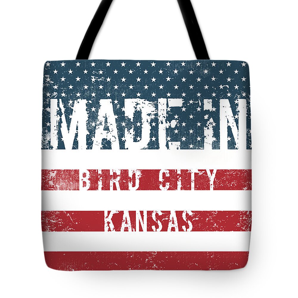 Bird City Tote Bag featuring the digital art Made in Bird City, Kansas #1 by Tinto Designs