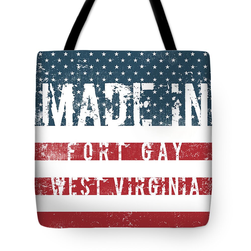 Fort Gay Tote Bag featuring the digital art Made in Fort Gay, West Virginia #1 by Tinto Designs