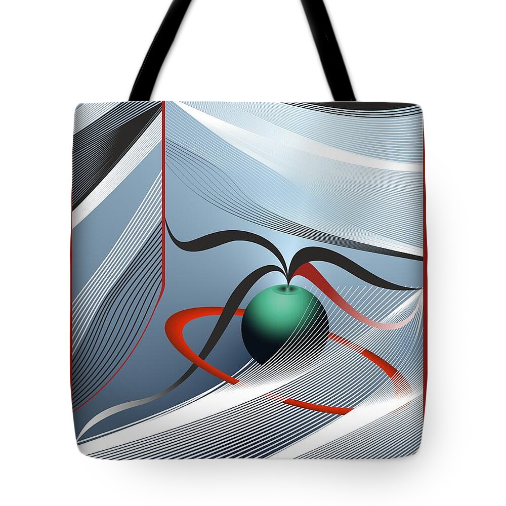 Magnetic Tote Bag featuring the digital art Magnetic Fields #1 by Leo Symon