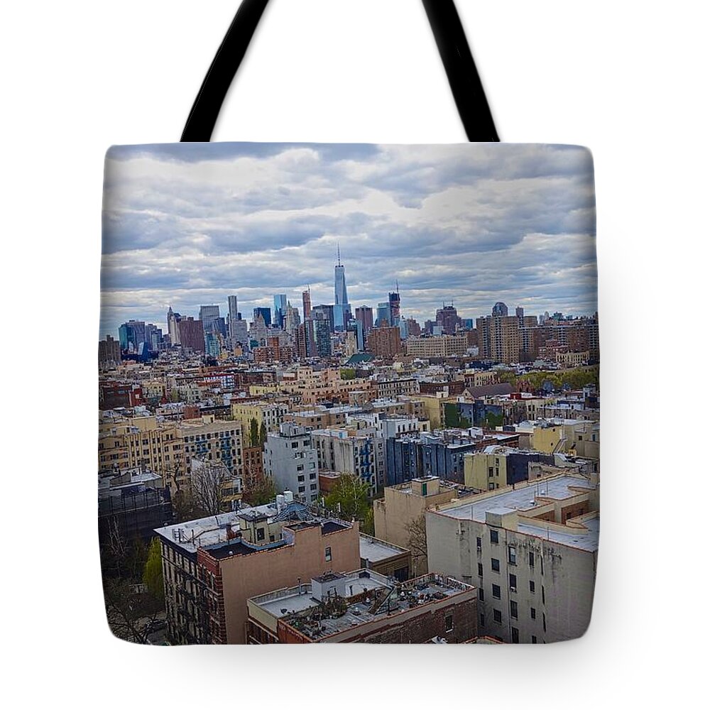 Freedom Tower Tote Bag featuring the photograph Manhattan Landscape #2 by Joan Reese