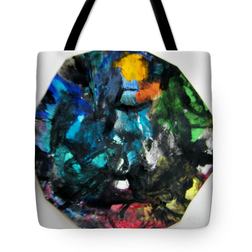 Abstract Tote Bag featuring the painting Mask #1 by Judith Redman