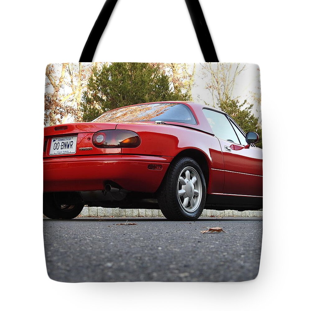 Mazda Miata Tote Bag featuring the photograph Mazda Miata #1 by Jackie Russo