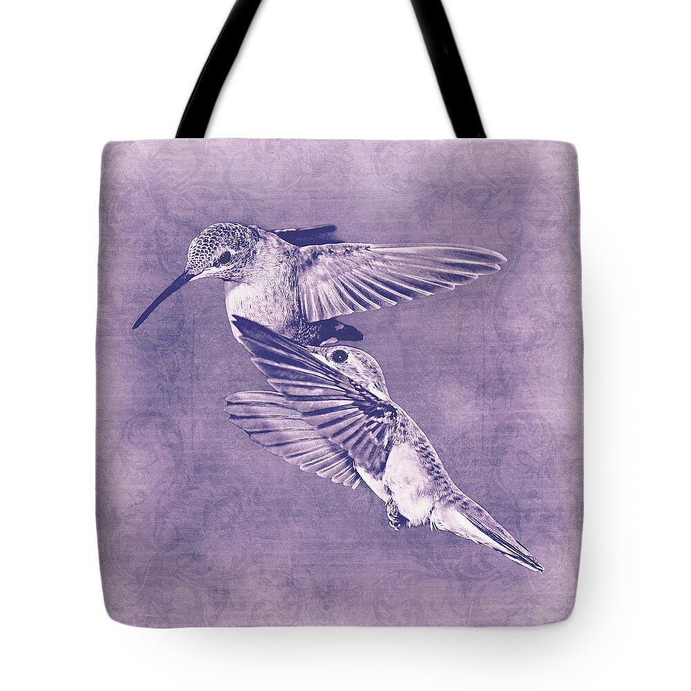 Hummingbirds Tote Bag featuring the photograph Mid-Flight II #1 by Leda Robertson