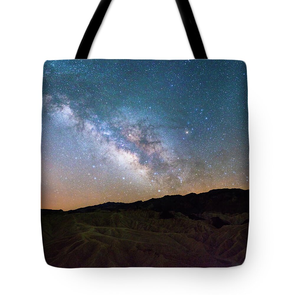 Zabriskie Tote Bag featuring the photograph Milky Way Over Zabriskie Point #1 by Asif Islam
