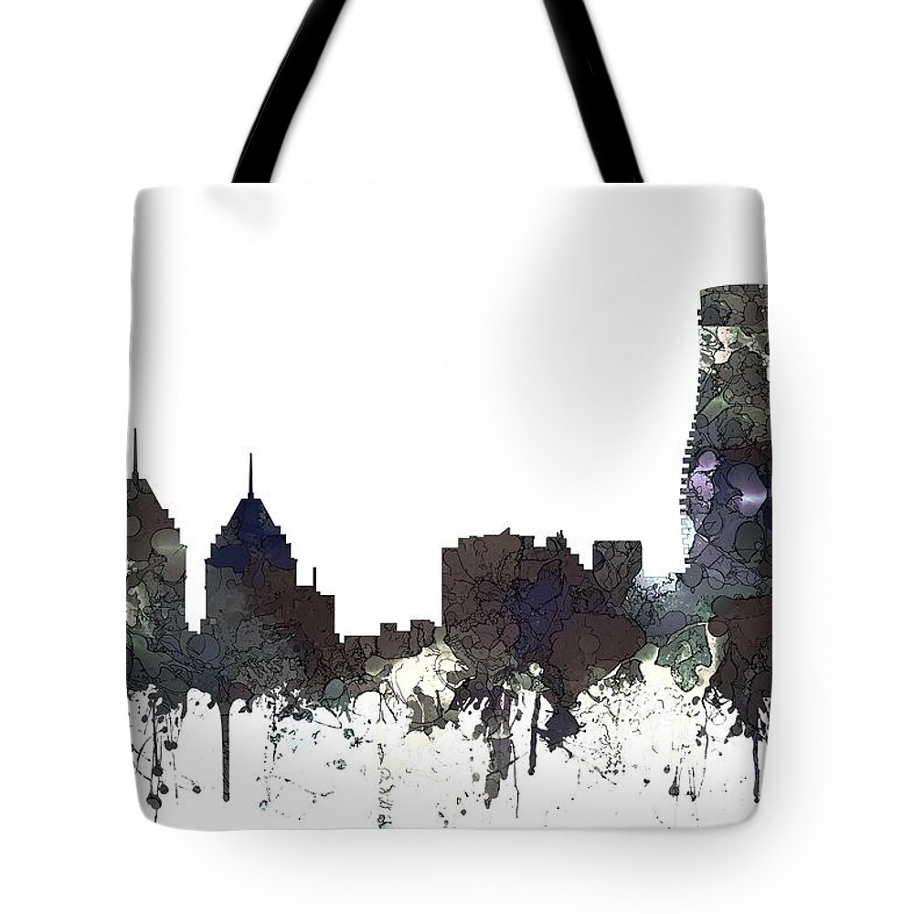 Mississauga Ont. Skyline Tote Bag featuring the digital art Mississauga Ont. Skyline #3 by Marlene Watson