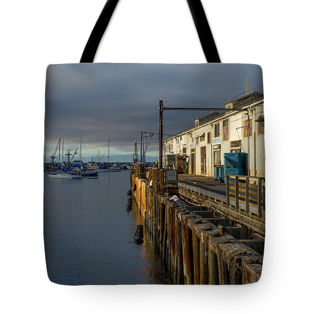 Monterey Tote Bag featuring the photograph Monterey Commercial Wharf #1 by Derek Dean
