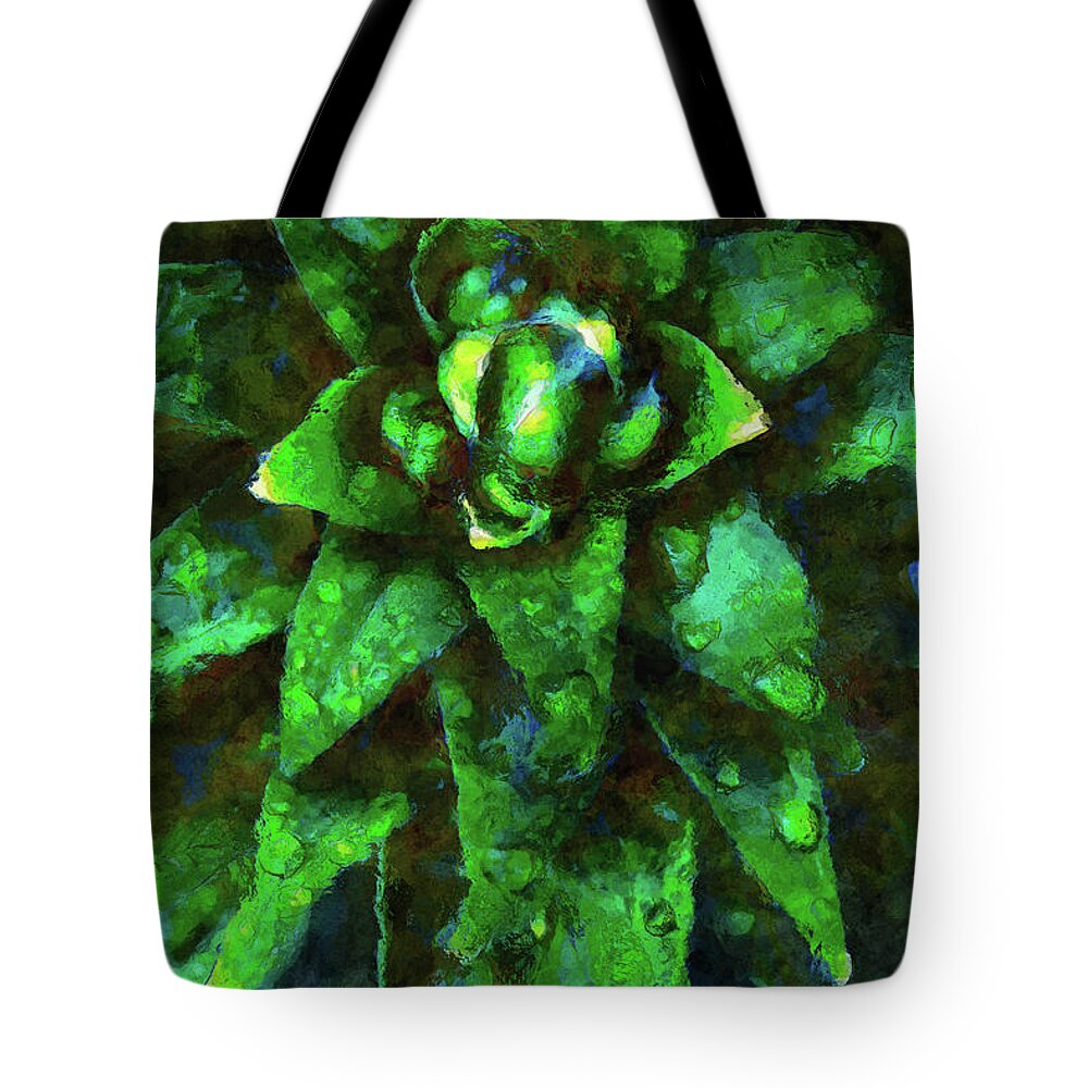 Plant Tote Bag featuring the photograph Morning Dew On Plant by Phil Perkins