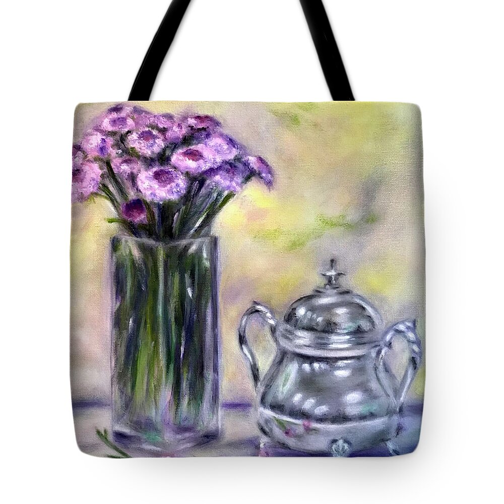 Still Life Tote Bag featuring the painting Morning Splendor by Dr Pat Gehr
