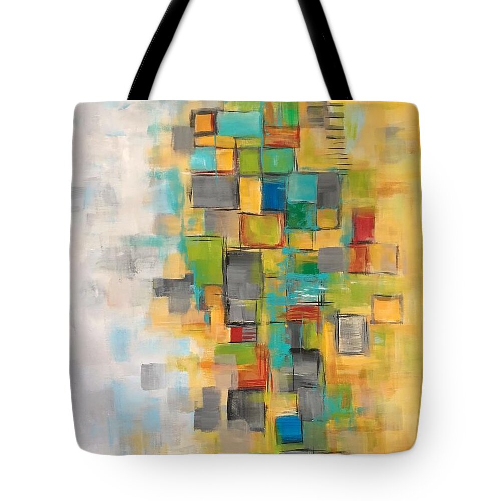 Abstract Acrylic Tote Bag featuring the painting Morning Sunrise #2 #2 by Suzzanna Frank