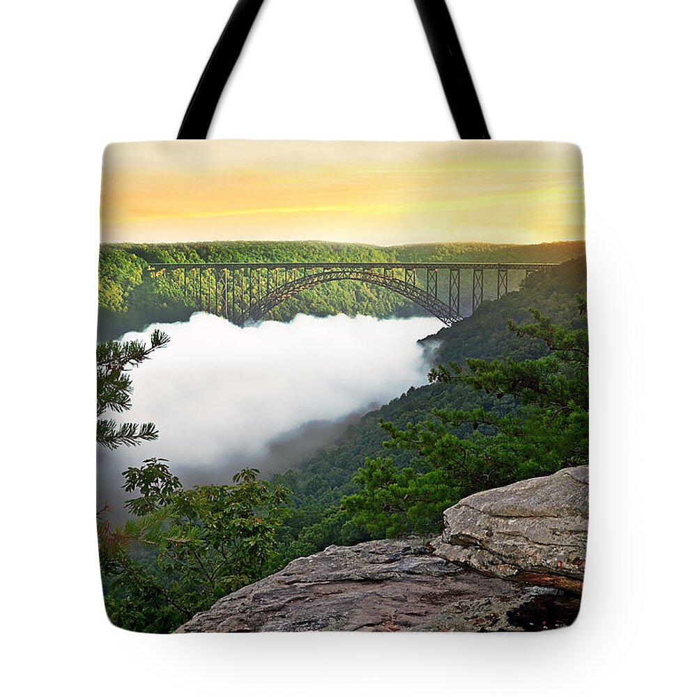 Bridge Tote Bag featuring the photograph Morning View #1 by Lisa Lambert-Shank