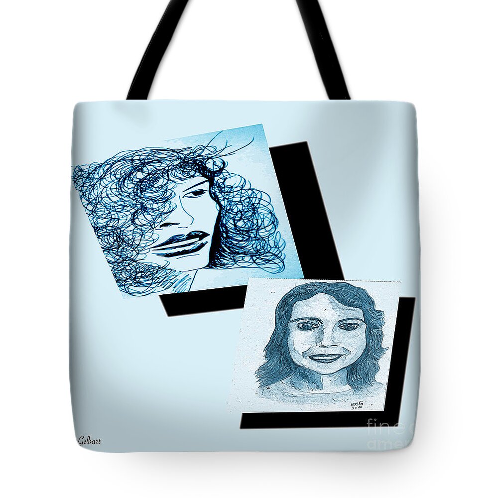 Illustrations Tote Bag featuring the digital art Mother and Daughter #1 by Iris Gelbart